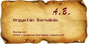 Argyelán Barnabás névjegykártya