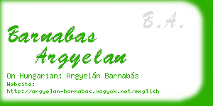 barnabas argyelan business card